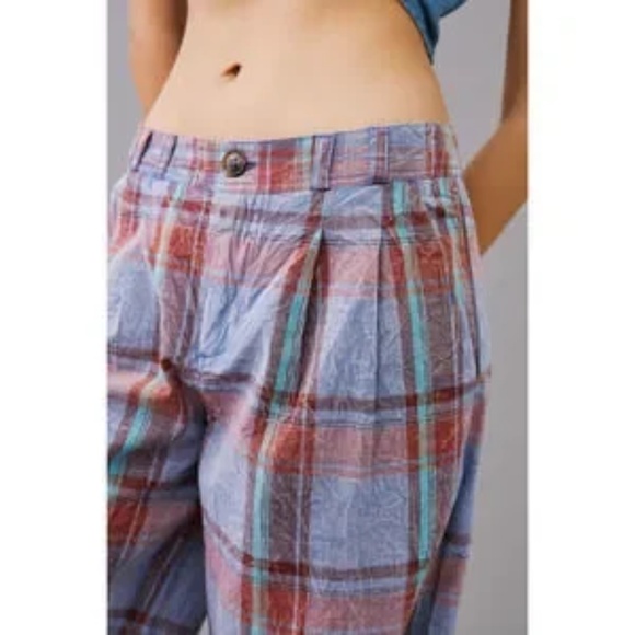 Anthropologie Plaid Wide Leg Pants - Picture 5 of 11